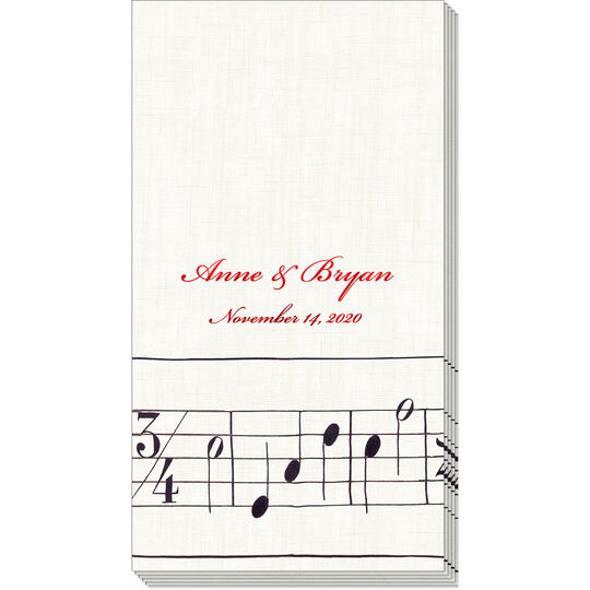 Sonata Black Caspari Guest Towels
